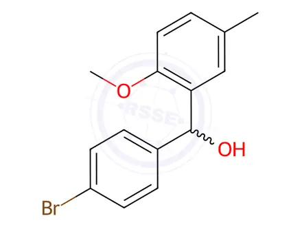 Chemical structure of (4-Bromophenyl)(2-methoxy-5-methylphenyl)methanol
