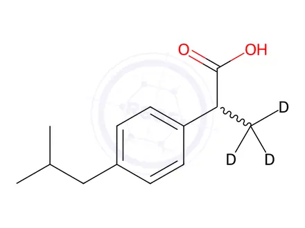 Chemical structure of Rac ibuprofen-[D3]