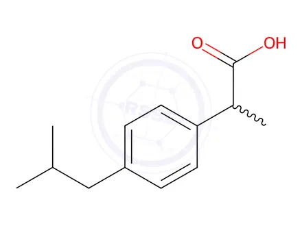 Chemical structure of Ibuprofen