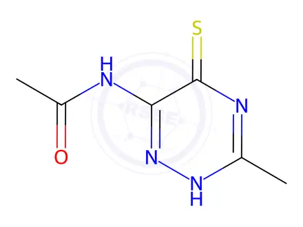 Chemical structure of Acetamide, N-(2,5-dihydro-3-methyl-5-thioxo-1,2,4-triazin-6-yl)-