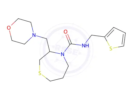 Chemical structure of 3-(Morpholinomethyl)-N-(thiophen-2-ylmethyl)-1,4-thiazepane-4-carboxamide