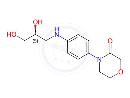 Chemical structure of (S)-4-(4-((2,3-dihydroxypropyl)amino)phenyl)morpholin-3-one