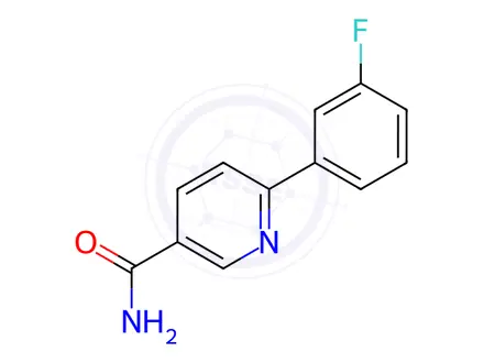 Chemical structure of 6-(3-Fluorophenyl)pyridine-3-carboxamide