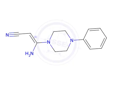Chemical structure of 3-AMINO-3-(4-PHENYLPIPERAZINO)ACRYLONITRILE
