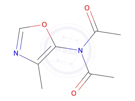 Chemical structure of Acetamide, N-acetyl-N-(4-methyl-5-oxazolyl)-