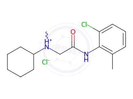 Chemical structure of Acetamide, N-(2-chloro-6-methylphenyl)-2-(cyclohexylmethylamino)-, hydrochloride (1:1)