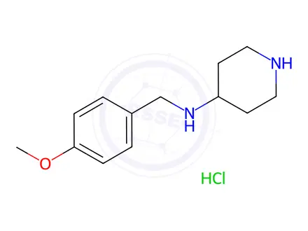 Chemical structure of (4-Methoxy-benzyl)-piperidin-4-yl-aMine hydrochloride