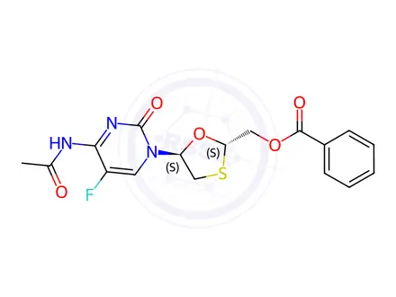 Chemical structure of 4’-epi-Emtricitabine 4-Acetamide 5’-O-Benzoyl