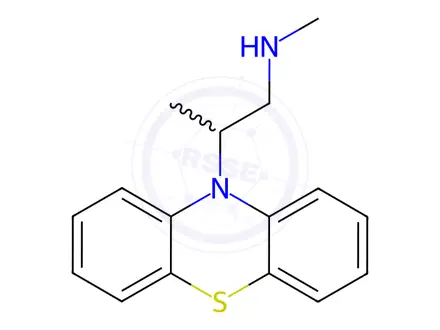 Chemical structure of N-methyl-2-(10H-phenothiazin-10-yl)propan-1-amine