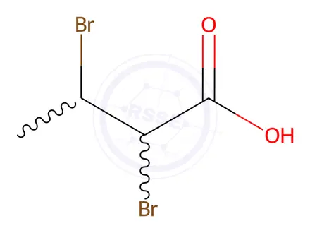 Chemical structure of 2,3-Dibromobutyric Acid