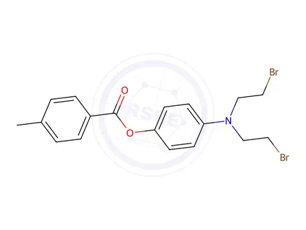 Chemical structure of [4-(bis(2-bromoethyl)amino)phenyl] 4-methylbenzoate