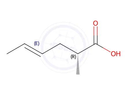 Chemical structure of (R,E)-2-Methylhex-4-enoic Acid