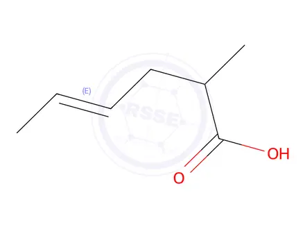 Chemical structure of (E)-2-Methylhex-4-enoic Acid