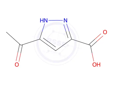 Chemical structure of 3-Acetyl-1H-pyrazole-5-carboxylic acid