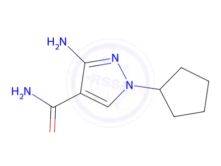 Chemical structure of 3-Amino-1-cyclopentyl-1H-pyrazole-4-carboxamide
