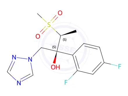Chemical structure of (2R,3R)-2-(2,4-difluorophenyl)-3-methylsulfonyl-1-(1,2,4-triazol-1-yl)butan-2-ol