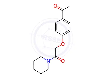 Chemical structure of 4’-piperidinocarbonylmethoxy-acetophenon