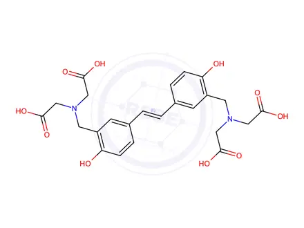 Chemical structure of ([5-((E)-2-(3-[(BIS-CARBOXYMETHYL-AMINO)-METHYL]-4-HYDROXY-PHENYL)-VINYL)-2-HYDROXY-BENZYL]-CARBOXYMETHYL-AMINO)-ACETIC ACID