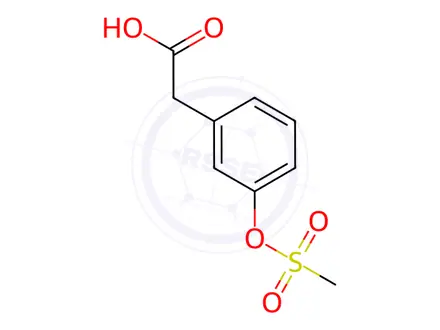 Chemical structure of 3-[(Methylsufonyl)oxy]phenylacetic acid