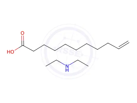 Chemical structure of undec-10-enoic acid, compound with diethylamine (1:1)