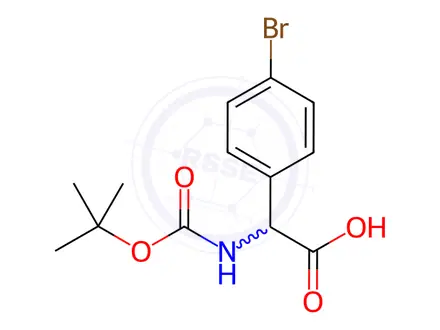 Chemical structure of 2-(Boc-amino)-2-(4-bromophenyl)acetic Acid
