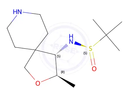 Chemical structure of (R)-2-Methyl-N-((3R,4S)-3-methyl-2-oxa-8-azaspiro[4.5]decan-4-yl)propane-2-sulfinamide