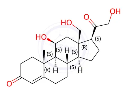 Chemical structure of 18-Light corticosterone in mixed solvent