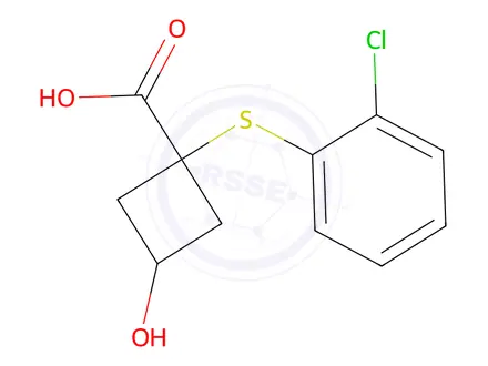 Chemical structure of 1-((2-Chlorophenyl)thio)-3-hydroxycyclobutane-1-carboxylic acid
