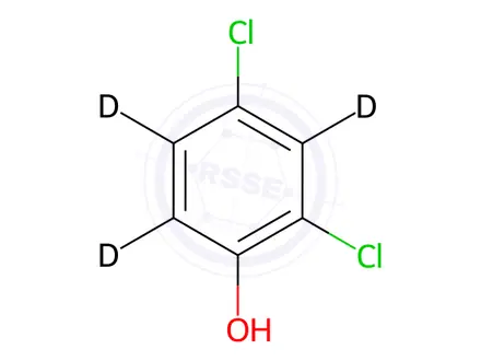Chemical structure of 2,4-Dichlorophenol D3 (3,5,6 D3)