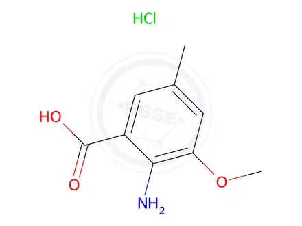 Chemical structure of 2-amino-3-methoxy-5-methylbenzoic acid hydrochloride