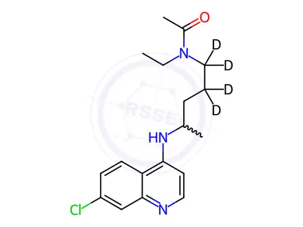 Chemical structure of N-Acetyl Desethyl Chloroquine-d4