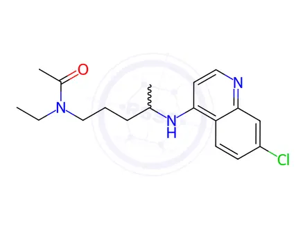 Chemical structure of Acetamide, N-[4-[(7-chloro-4-quinolinyl)amino]pentyl]-N-ethyl-