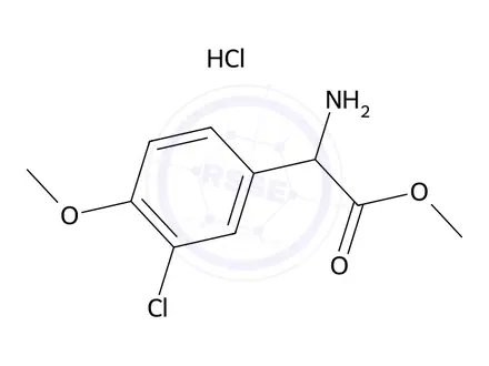 Chemical structure of methyl 2-amino-2-(3-chloro-4-methoxyphenyl)acetate hydrochloride