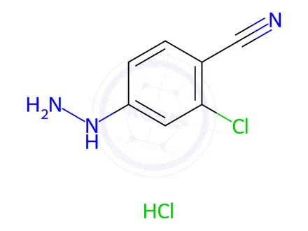 Chemical structure of 2-chloro-4-hydrazinylbenzonitrile hydrochloride