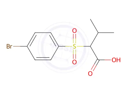 Chemical structure of 2-(4-Bromobenzenesulfonyl)-3-methylbutanoic acid