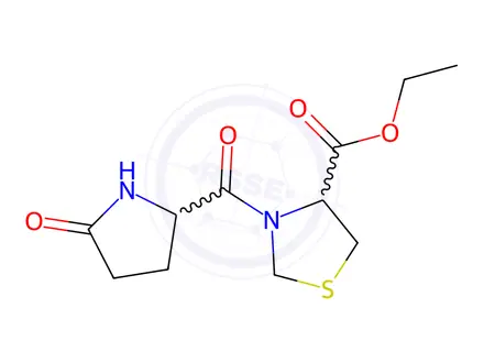 Chemical structure of Ethyl 3-(5-oxopyrrolidine-2-carbonyl)thiazolidine-4-carboxylate
