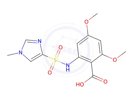 Chemical structure of 2,4-Dimethoxy-6-(1-methyl-1H-imidazole-4-sulfonamido)benzoic Acid