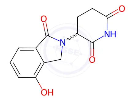 Chemical structure of 3-(4-hydroxy-1-oxoisoindolin-2-yl)piperidine-2,6-dione