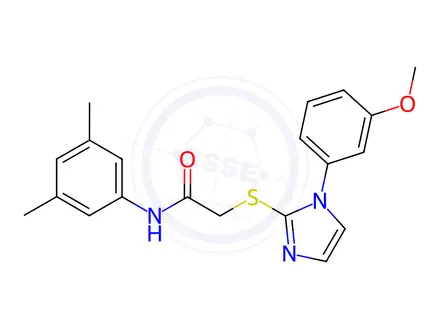Chemical structure of N-(3,5-Dimethylphenyl)-2-((1-(3-methoxyphenyl)-1H-imidazol-2-yl)thio)acetamide