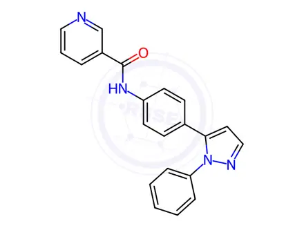 Chemical structure of N-(4-(1-Phenyl-1H-pyrazol-5-yl)phenyl)nicotinamide