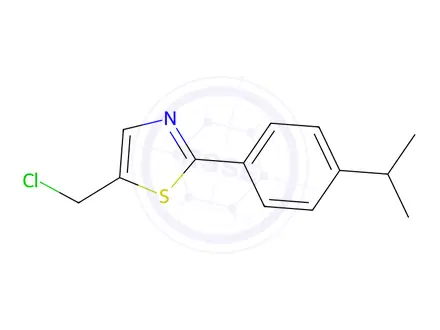 Chemical structure of 5-(Chloromethyl)-2-[4-(propan-2-yl)phenyl]-1,3-thiazole