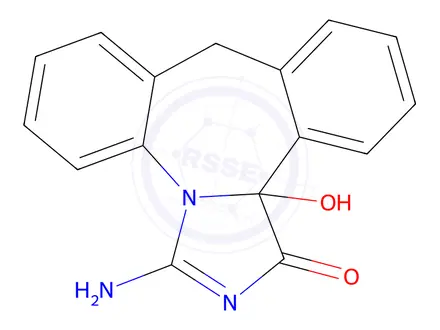 Chemical structure of 3-amino-13b-hydroxy-9,13b-dihydro-1H-dibenzo[c,f]imidazo[1,5-a]azepin-1-one