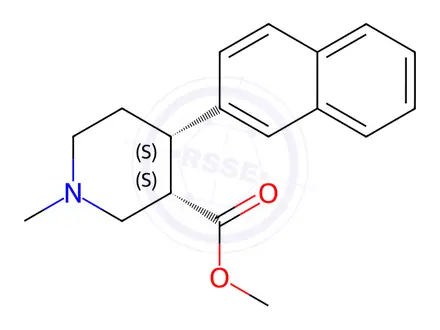 Chemical structure of (3S,4S)-Methyl 1-methyl-4-(naphthalen-2-yl)piperidine-3-carboxylate