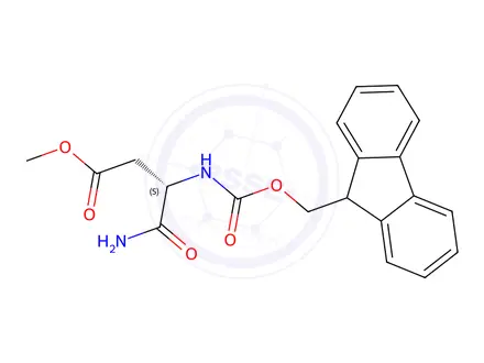 Chemical structure of (S)3-(9H-Fluoren-9-ylmethoxycarbonylamino)-succinamicacid methylester