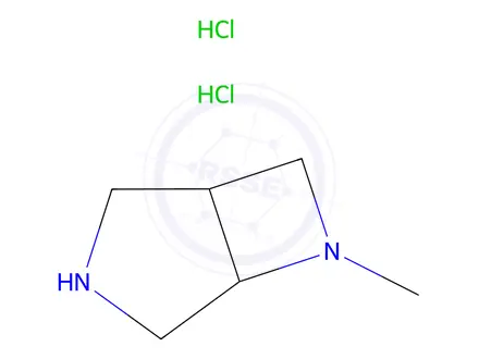 Chemical structure of 6-Methyl-3,6-diazabicyclo[3.2.0]heptane dihydrochloride