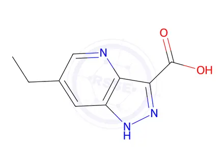 Chemical structure of 6-ethyl-1H-pyrazolo[4,3-b]pyridine-3-carboxylic acid