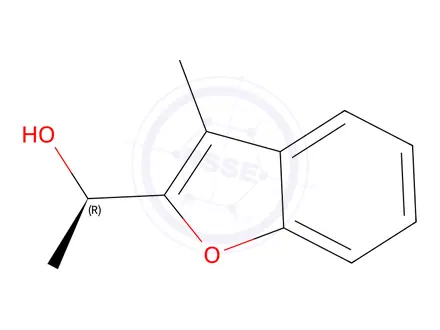 Chemical structure of (1R)-1-(3-methyl-1-benzofuran-2-yl)ethan-1-ol