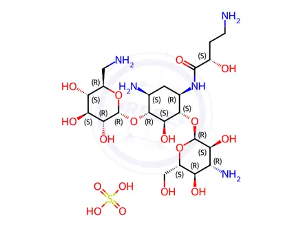 Chemical structure of Amikacin Sulphate Salt