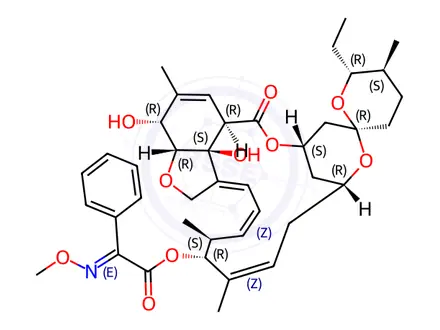 Chemical structure of Milbemycin B, 5-O-demethyl-28-deoxy-6,28-epoxy-25-ethyl-13-[[(methoxyimino)phenylacetyl]oxy]-, (6R,13R,25R)-(9CI)