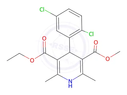 Chemical structure of 4-(2,5-dichlorophenyl)-1,4-dihydro-2,6-dimethyl-3,5-Pyridinedicarboxylic acid, ethyl methyl ester